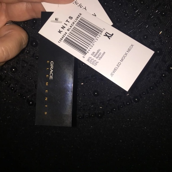 Jeweled Mock Neck- Grace Elements - Picture 5 of 5